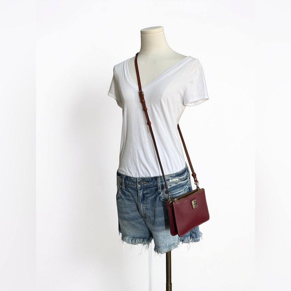 Dooney & Bourke Red Burgundy Leather Crossbody Bag - Picture 10 of 10